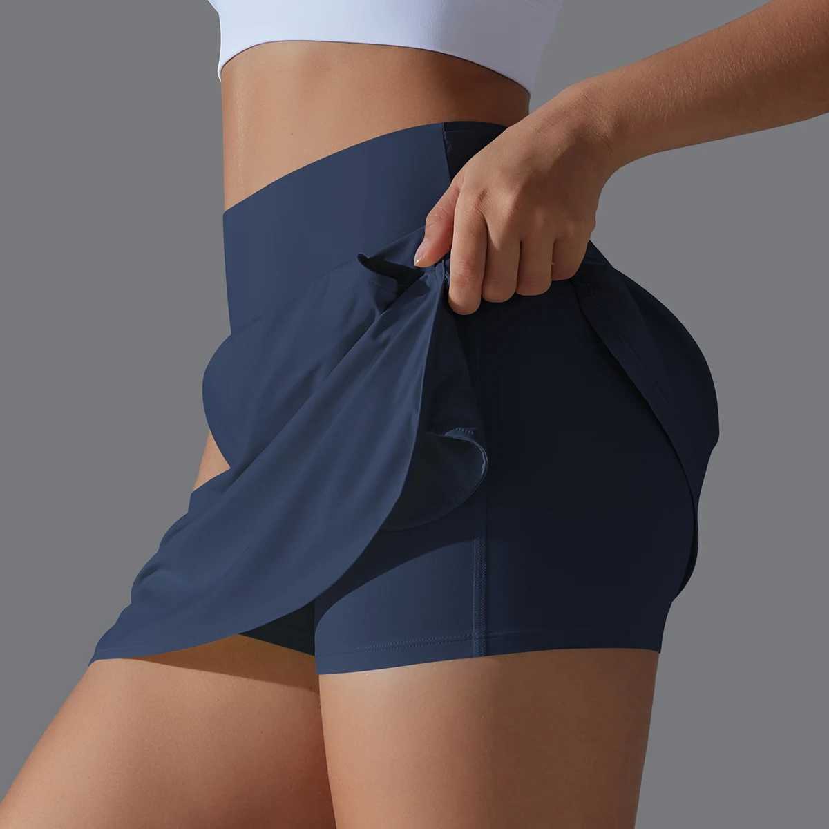Outdoor Sports Yoga Skirt Badminton Tennis Skirt High Waist Breathable Sweat Skirt Active Athletic Yoga Fitness Skirt ShortXJ250520