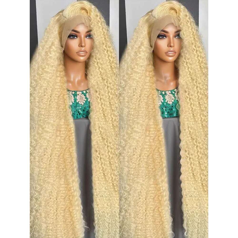 613 Honey Blonde Deep Wave 13x6 HD Frontal Human Hair For Women 40 Inch Brazilian Water Curly Wigs 13x4 Lace Front Wig