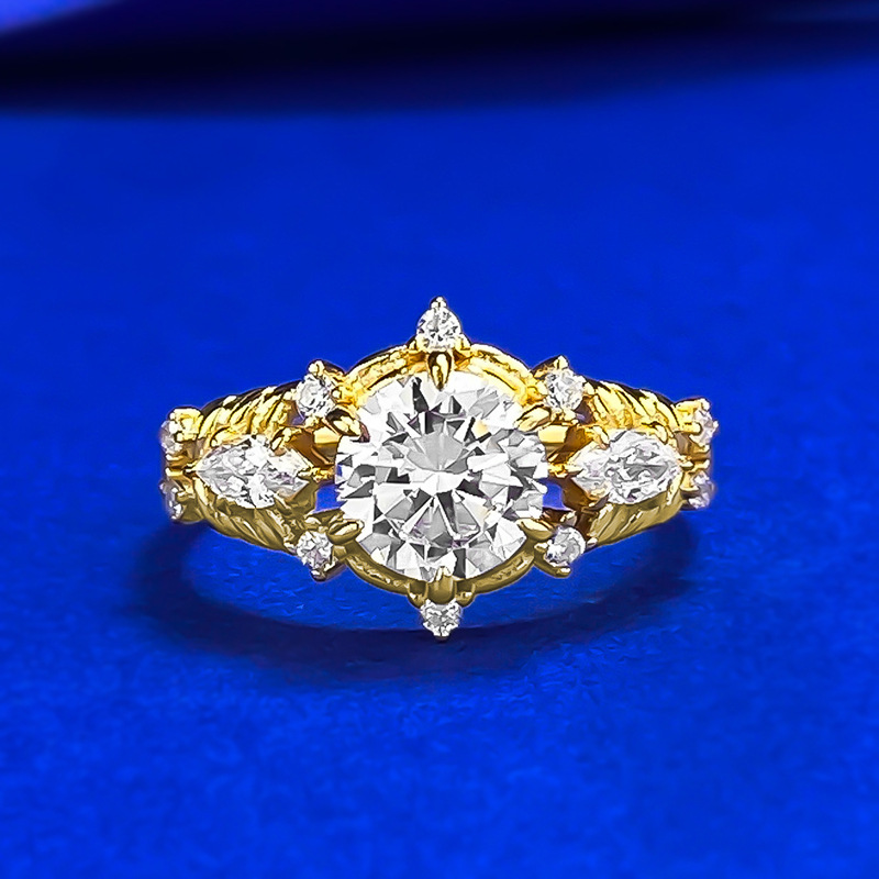 Elegant S925 Sterling Silver Oval Shape Cubic Zirconia Ring with Gold-Plated Detailing, Perfect for Engagements and Special Occasions.
