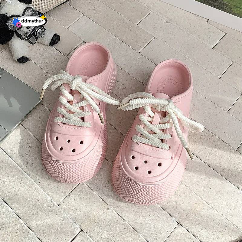 Women Fashion Lace-up Platform Slippers Summer Shoes Soft EVA Anti-slip Female Beach Street Slides Thick Sole Sandals ddmythur