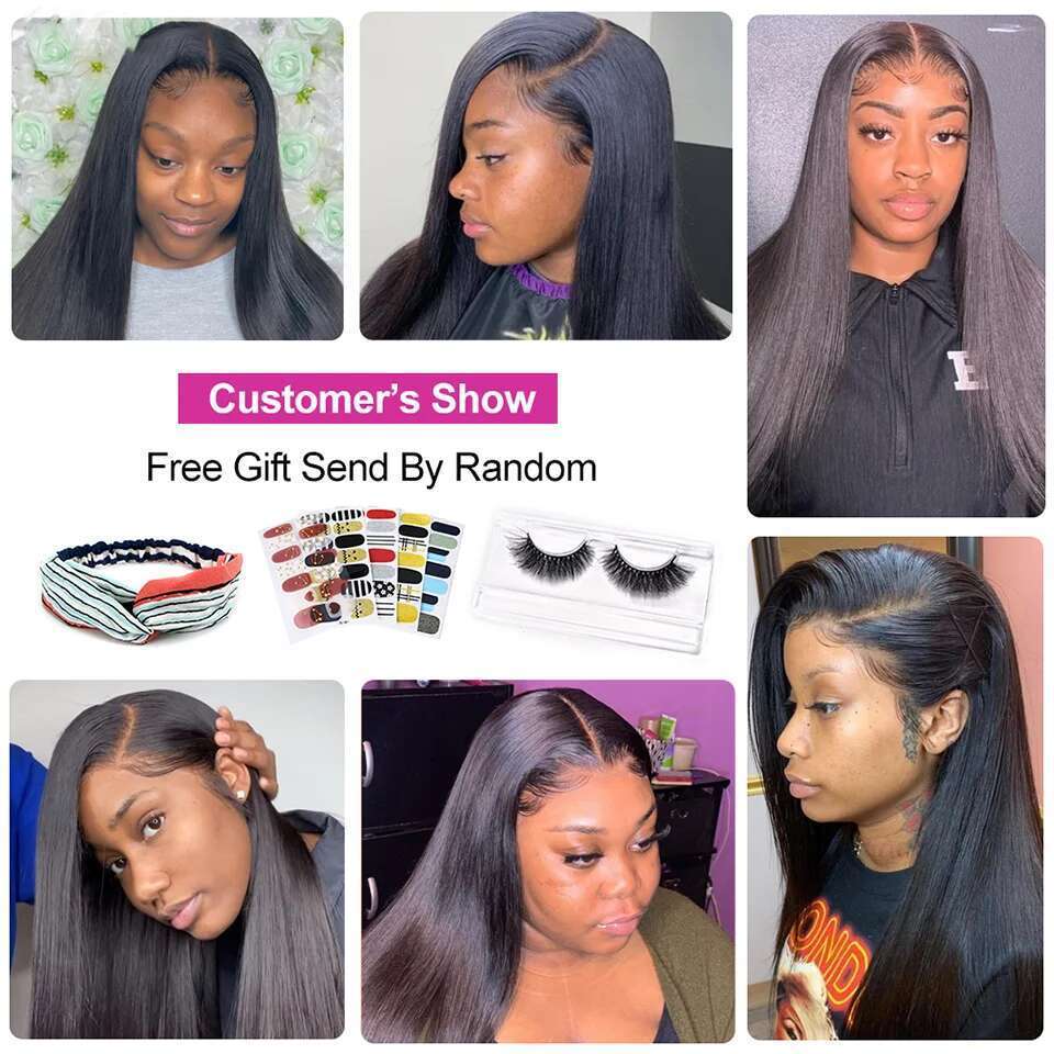 13x4 13x6 HD Transparent Lace Front Brazilian Bone Straight 4x4 Closure Wigs For Women 100% Human Hair