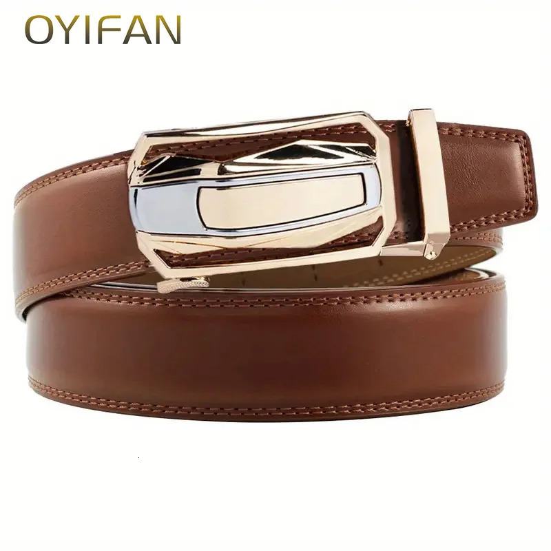 Mens Genuine Leather Belt Alloy Buckle Ratchet Belt Top Quality Belt Fashion Belt for Men 250520
