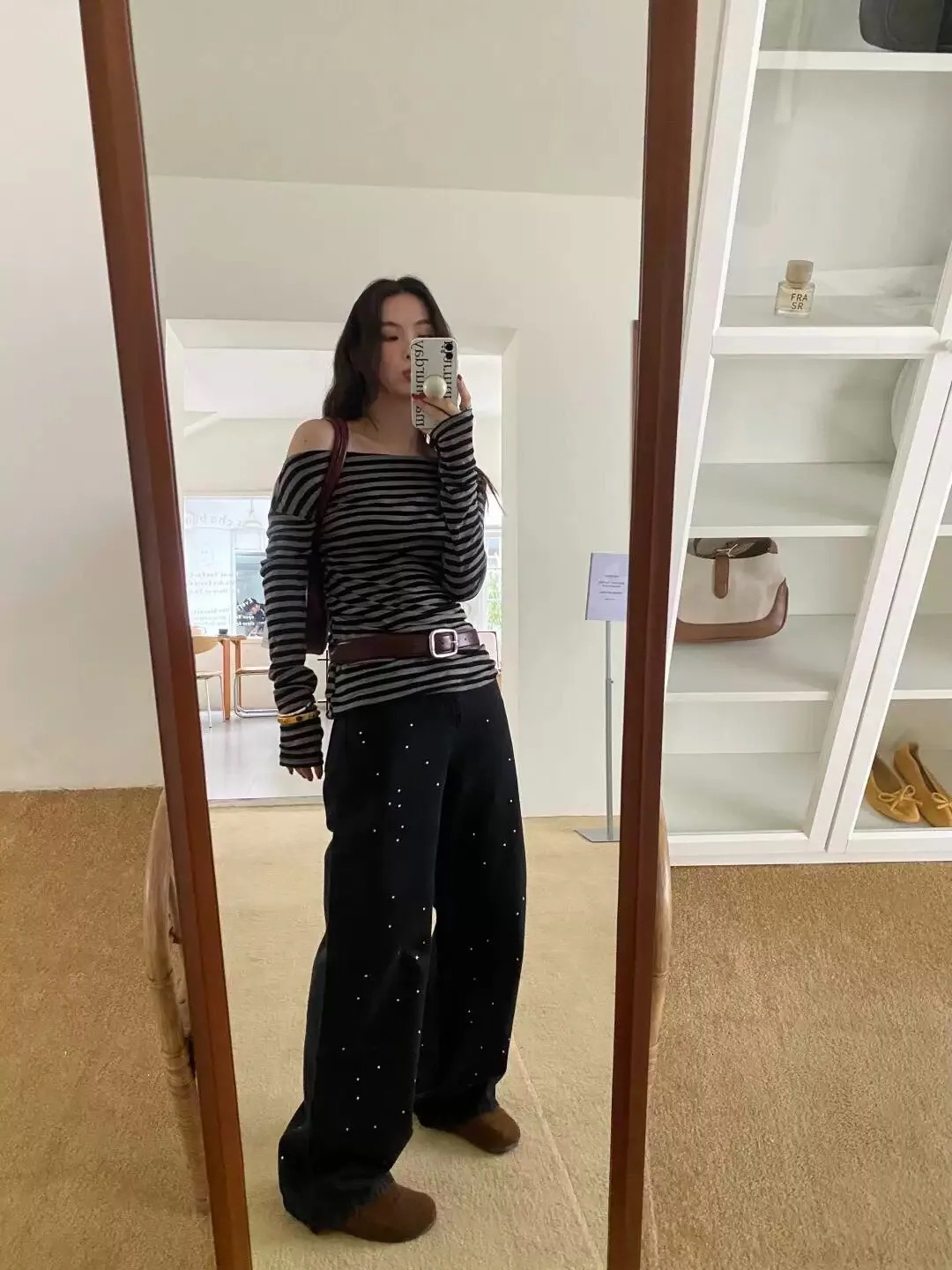 Tonngirls American Retro T Shirt Women Off Shoulder Striped Loose Casual Tshirts Y2k Vintage Tee Tops Fairycore Grunge Tops 250517