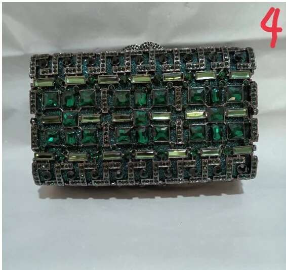 Women Sier Color Crystal Clutch Purse Big Stones Evening Bags Wedding Rhinestone Handbags Bridal Dia Clutches Purses Bag