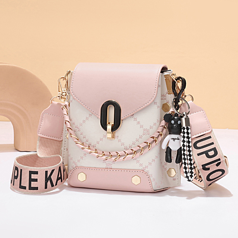 Top quality Brand High Quality New Style Direct value broadcast women's crossbody mobile phone shoulder mini bag, bear ribbon bag New Free Delive