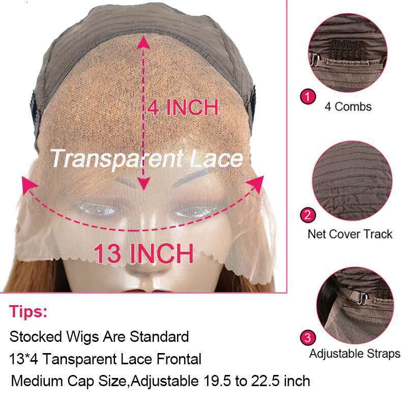 Water Wave Ginger Colored Pre Plucked Brown Lace Front Human Hair Wigs For Women Peruvian Blonde Curly Wig