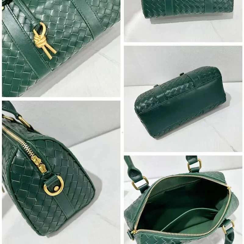 2025 Autumn/Winter New Versatile Argyllcow Leather Woven Business Commuter Handbag Crossbody Single Shoulder Pillow Bag
