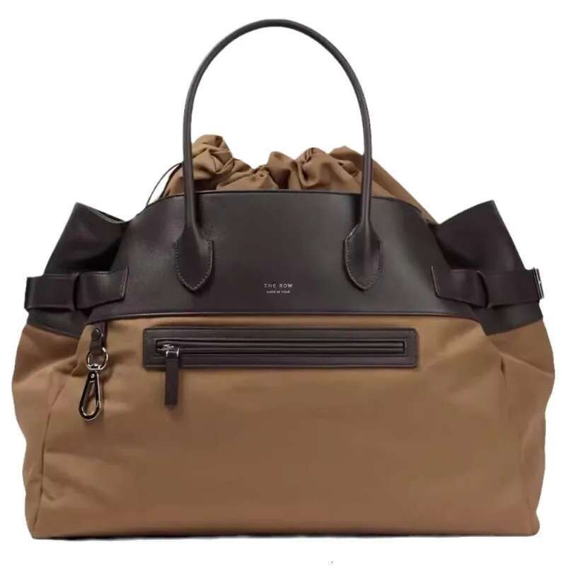 2024 Elegant And Fashionable Niche New Women's Nylon With Leather Splicing Large Capacity Handbag Casual Tote Bag