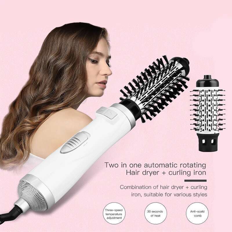 Portable Multifunctional Straightening Comb Hair Curling Iron Electric Power Source Multi-Head Automatic Dryer Brush