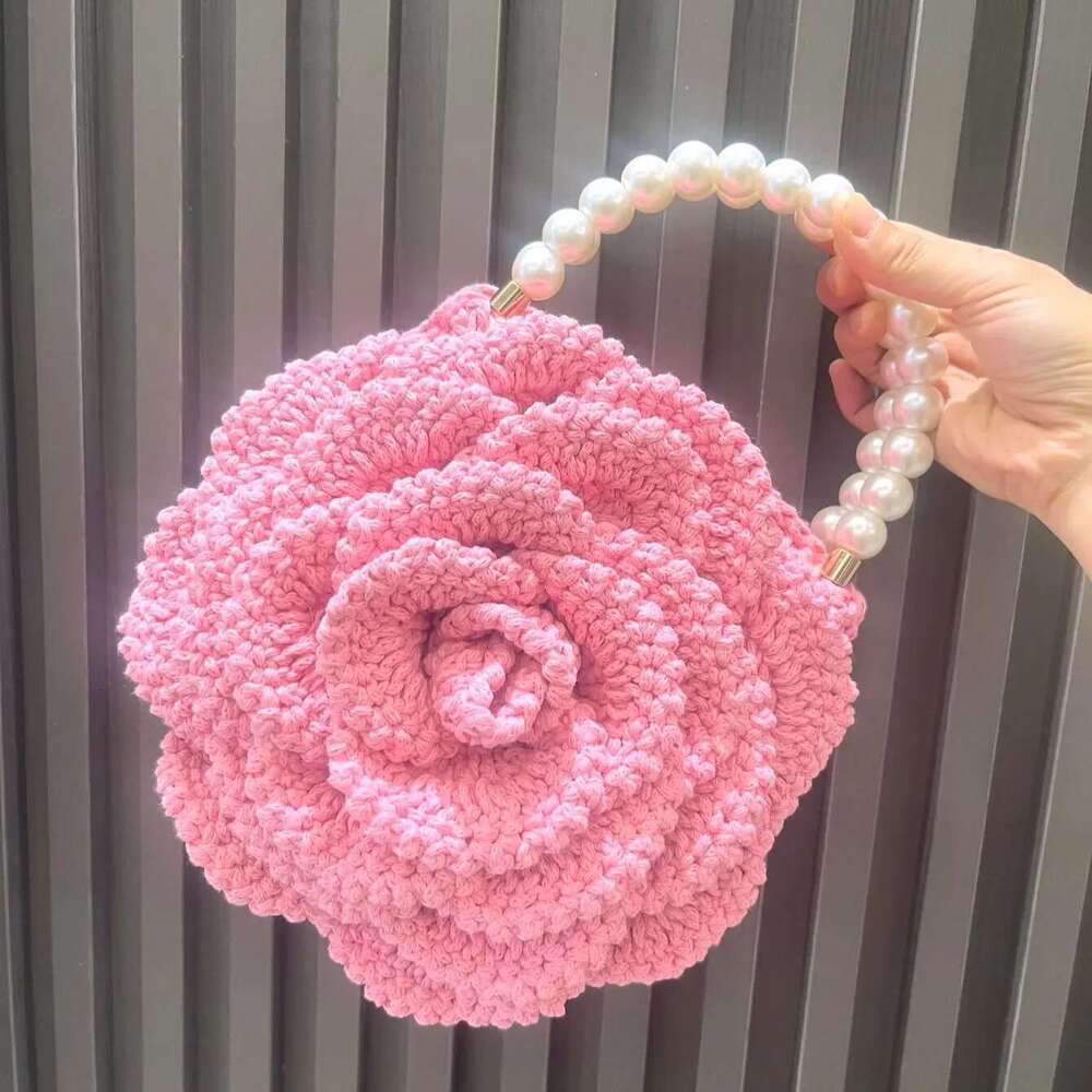 handmade Crochet flower shape Evening clutch Bag Purses and handbag Designer banquet Women's bag