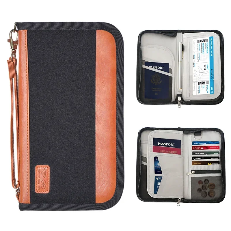 Travel Wallet Family Passport Holder ID Card Case Document Bag Organizer Travel Accessories Multifunction Purse Cardholder