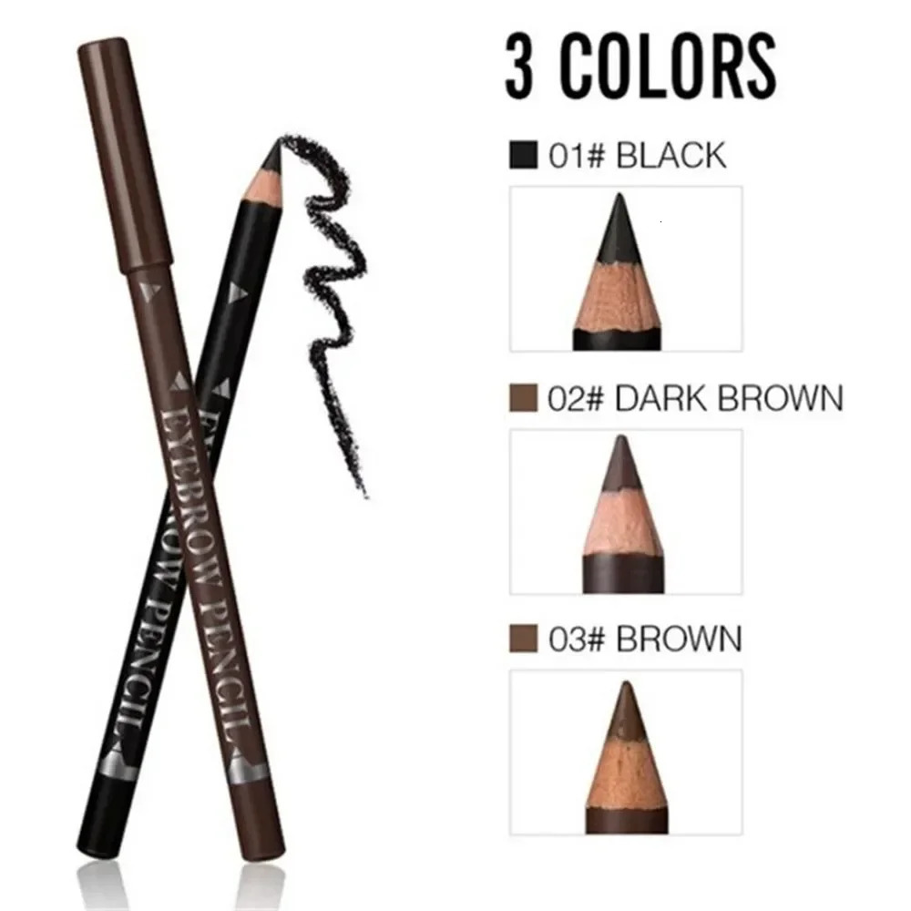 12 Pcs/Set Waterproof Eye Brow Pencil Precise Brow Definer Black Blonde Brown Eyebrow Pen Long Lasting Makeup 3 Colors Cosmetic 250515
