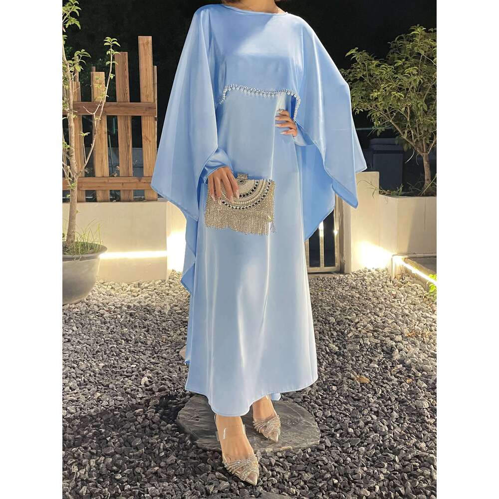 Foreign Trade Elegant Simple Women's Cape Pearl Robe Abaya