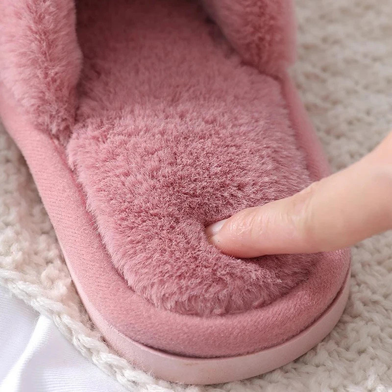 Winter cross imitation rabbit fur warm fur slippers Korean version womens indoor home slippers womens outdoor slippers 250516