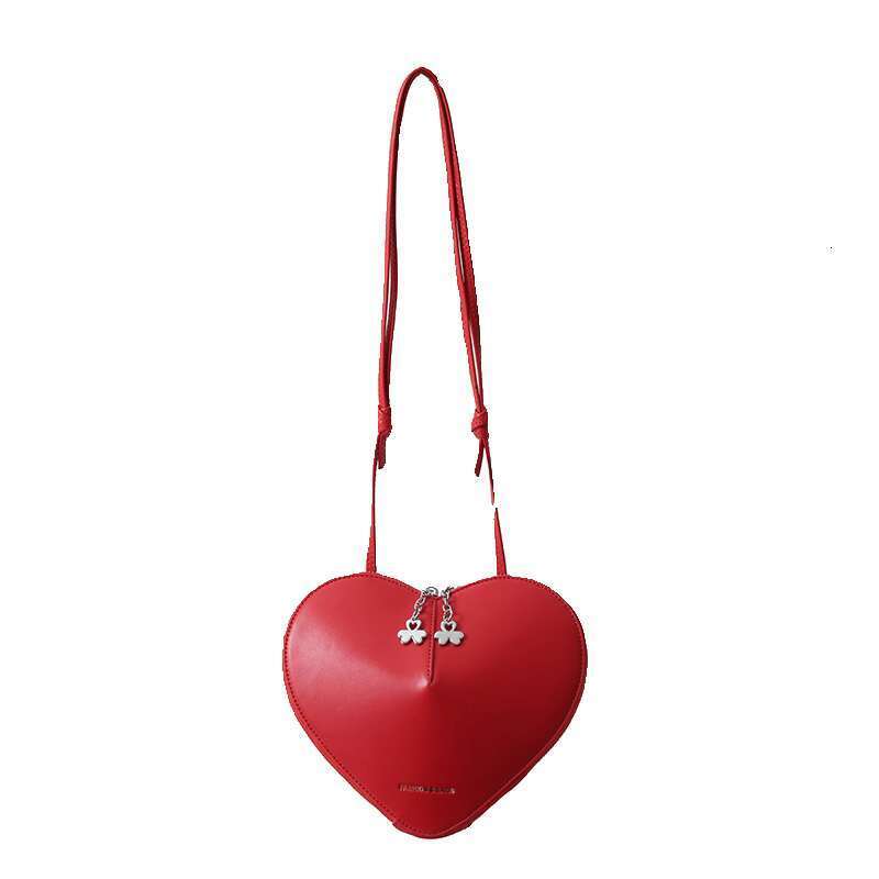Small with niche design texture, women's 2025 new single shoulder crossbody small square bag, internet famous girl's peach heart bag