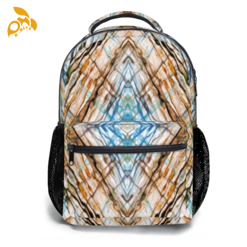 Free delivery. designers customize lightweight and high-quality full-print white and black schoolbags.