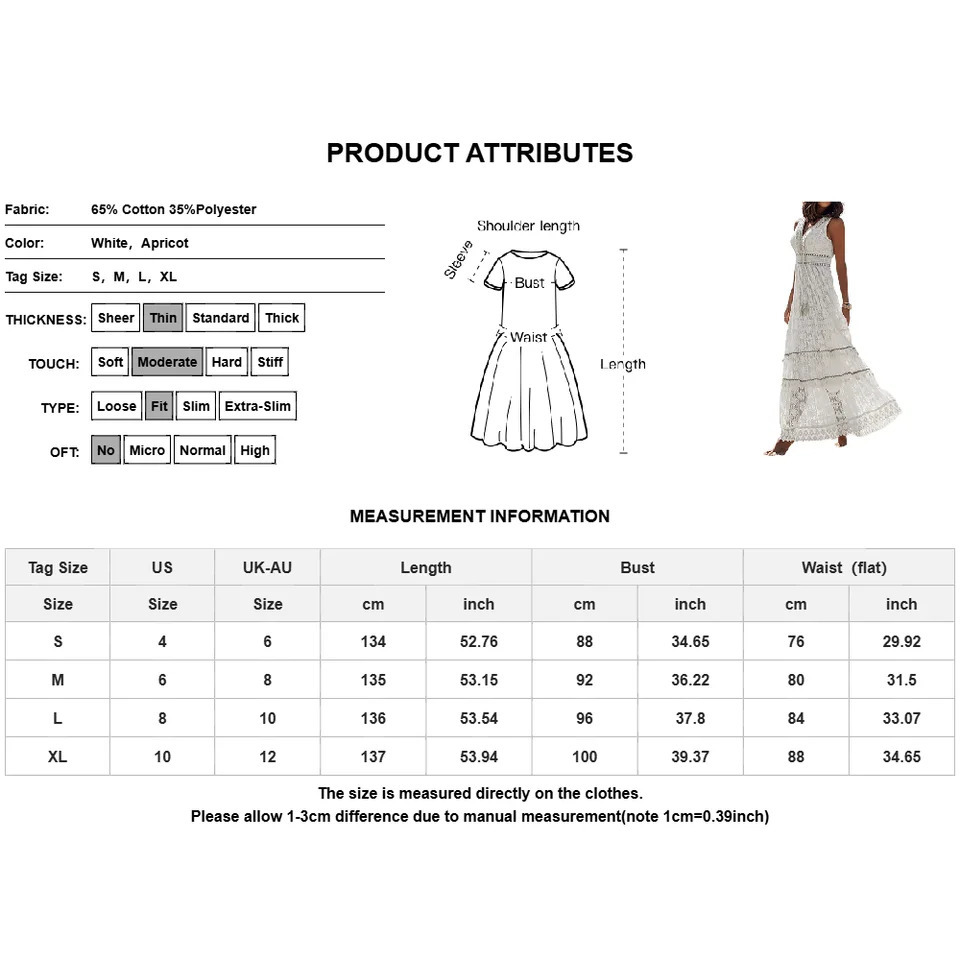 Womens Boho Lace VNeck Fringe Sleeveless Tank Vest Maxi Long Dress Summer Ladies Casual Holiday Beach Vacation Sundress SXL 250520