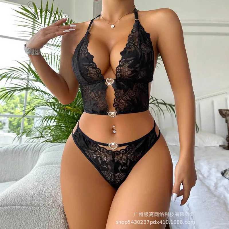 Women Sexy Love Splicing Lace Underwear Set Lingerie R250520
