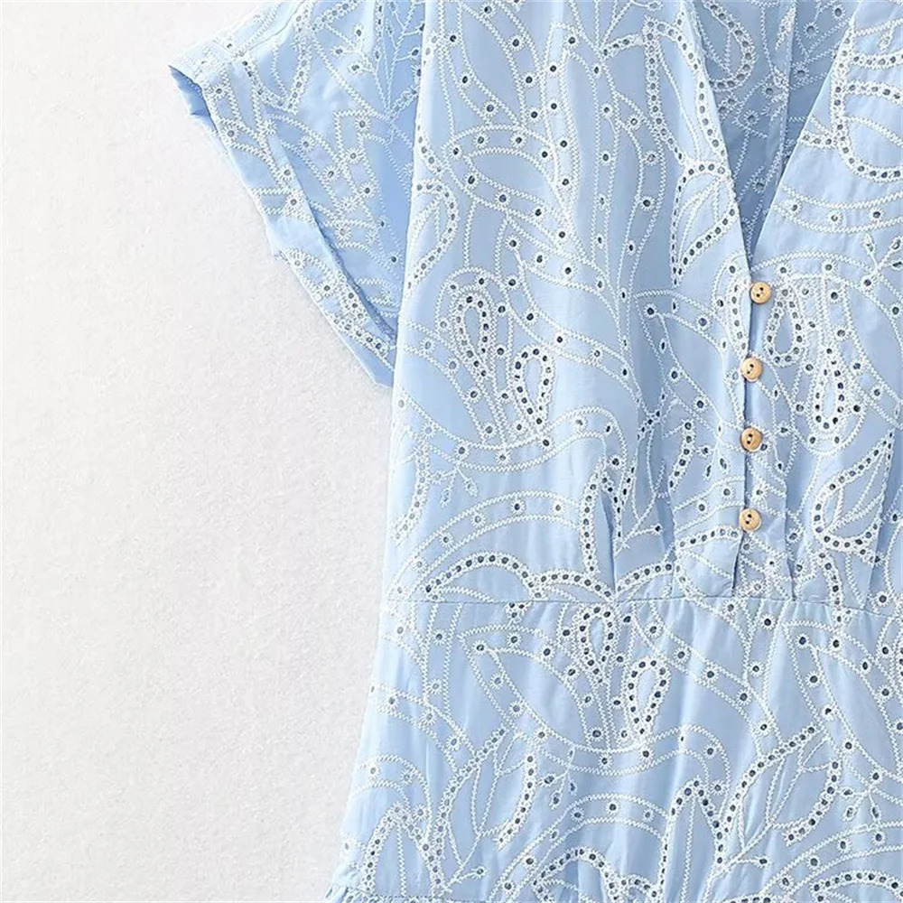womens casual and elegant European American style n retro hollow y shirt dress 250520