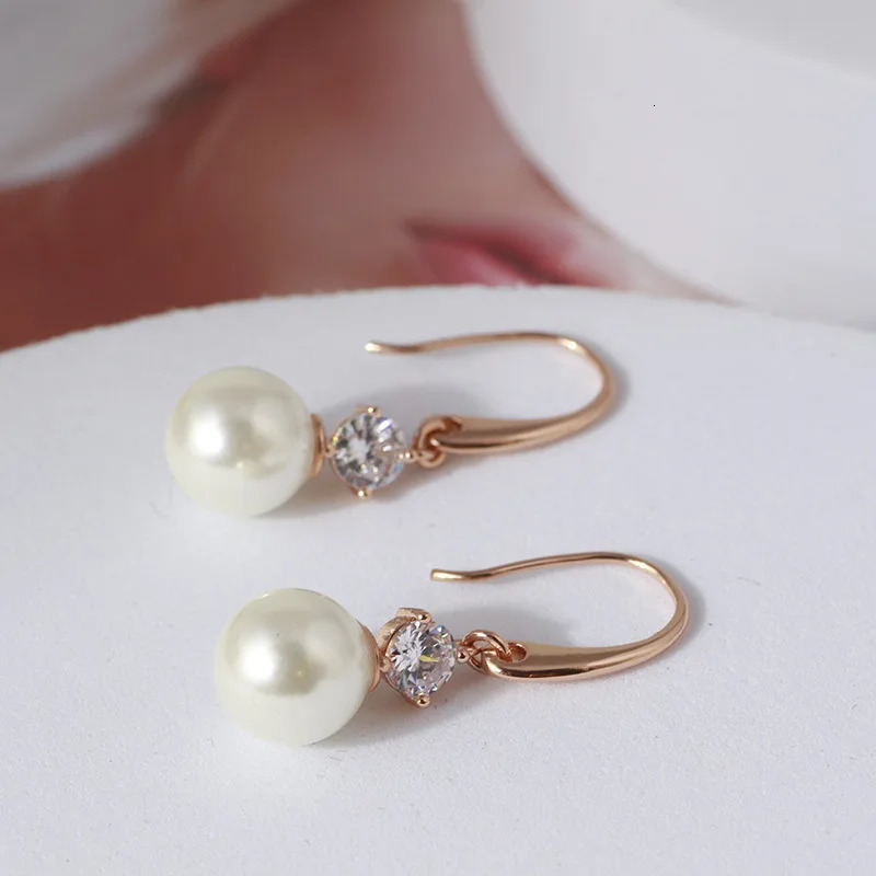 Jewelry Inlaid With Zircon Pearls Pendant Earrings Multicolored Womens Simple Temperament Mixed Batch 250520
