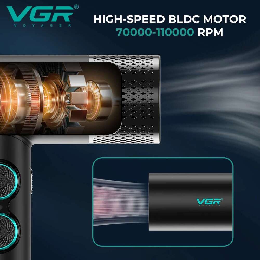 VGR Dryers Professional Air Blower Negative Ion 110000 RPM Hair Dryer hine BLDC Motor Barber Salon V-401