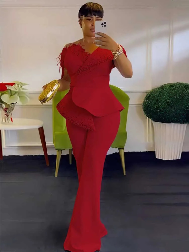 High Waist Strapless Jumpsuit Rivet Collar Lady Evening and Party Tube Top Jumpsuit for Women Elegant Sexy Birthday Jumpsuit 250519