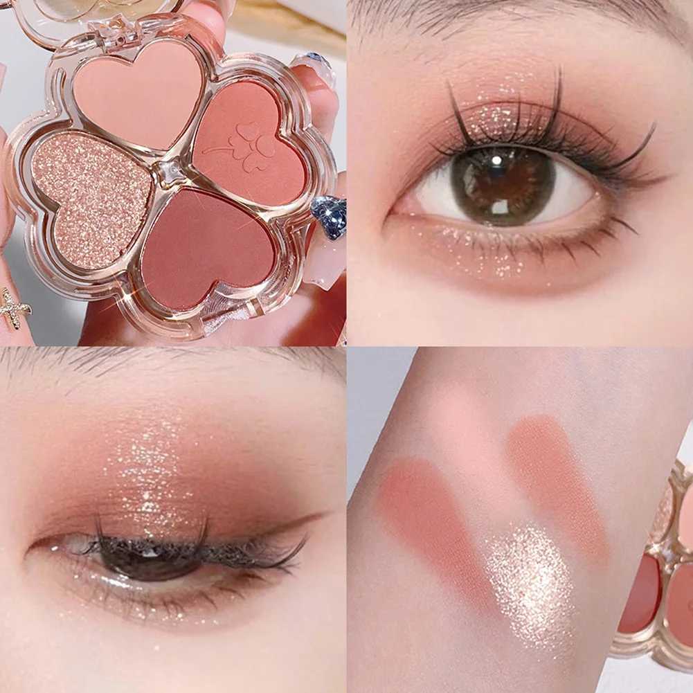 4 Color Eyeshadow Palette Cosmetics Pearly Eye Shadow Palettes Eyes Makeup Shiny Glitter Korean Art Eyeshadow Makeup PalettesXJ250520