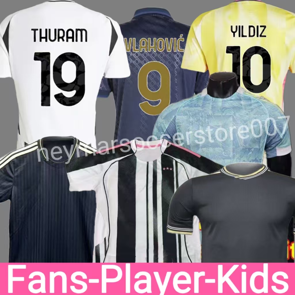 fans player soccer jerseys 2025 2026 home away MILIK DI MARIA VLAHOVIC KEAN POGBA CHIESA McKENNIE LOCATELLI football shirt 24 25 26 Kits men and Kids unifor