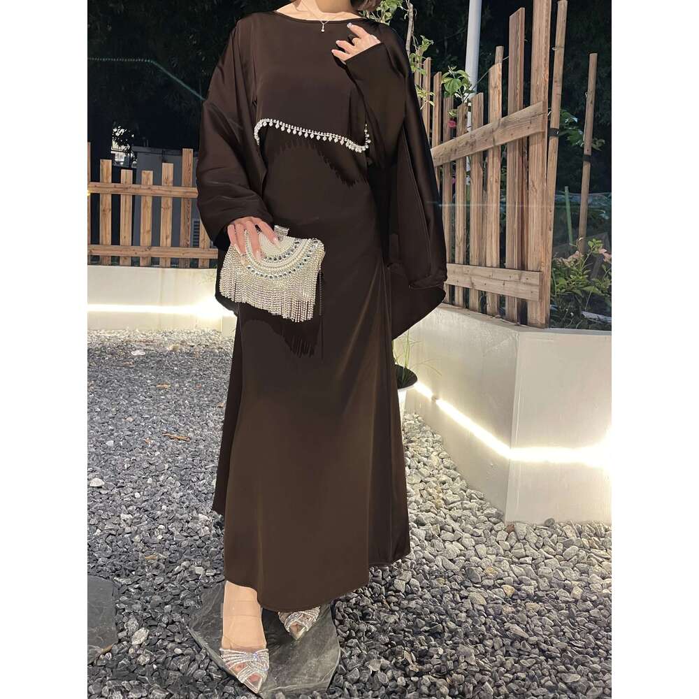 Foreign Trade Elegant Simple Women's Cape Pearl Robe Abaya