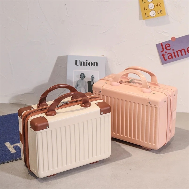 14-inch Makeup Cases Carry-on Hand Suitcase Cosmetic Bag Small Cabin Travel Mini Suitcase Storage Box Women 250519