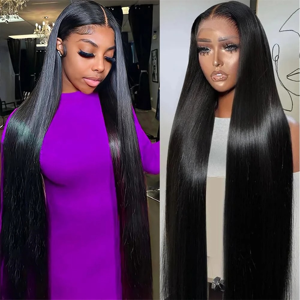 250 Density Brazilian 30 36 Inch Bone Straight 13x4 13x6 HD Lace Frontal Human Hair Wigs Ready to Wear synthetic lace front wigs