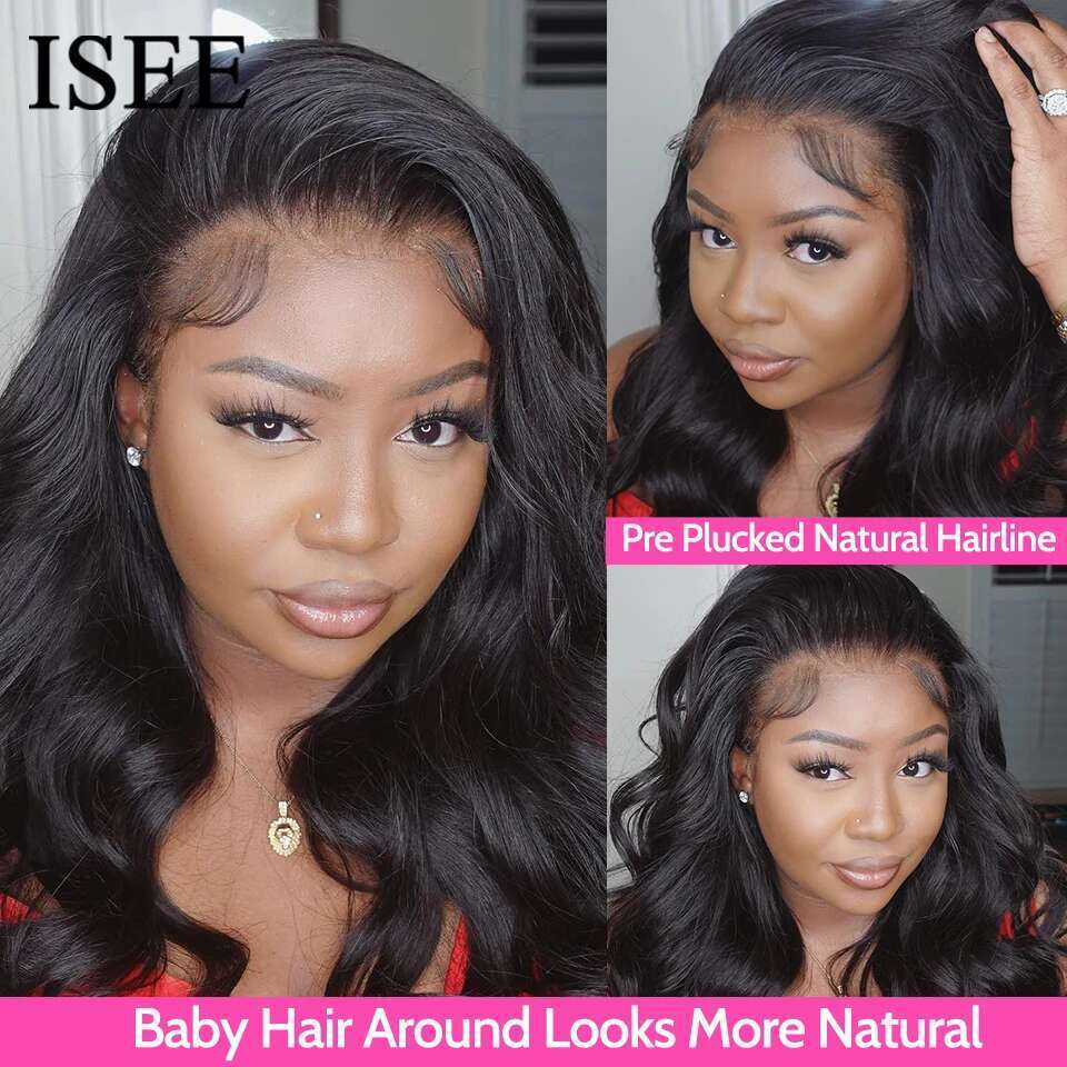 ISEE HAIR 13x6 Front For Women Brazilian Human Hair Body Wave HD Transparent Lace Frontal Wigs