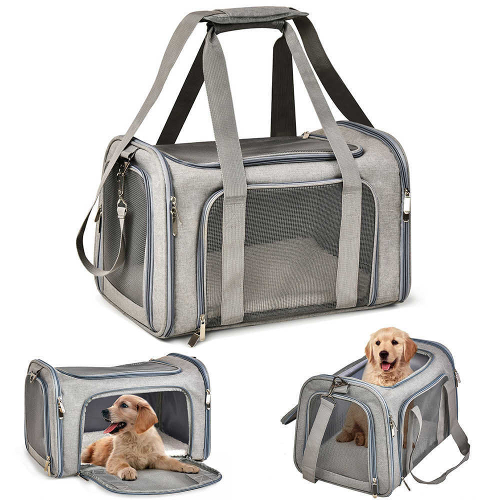 Dog Carrier Bag Soft Side Backpack Cat Pet Carriers Dog Travel Bags Airline Approved Transport For Small Dogs Cats Outgoing M250220
