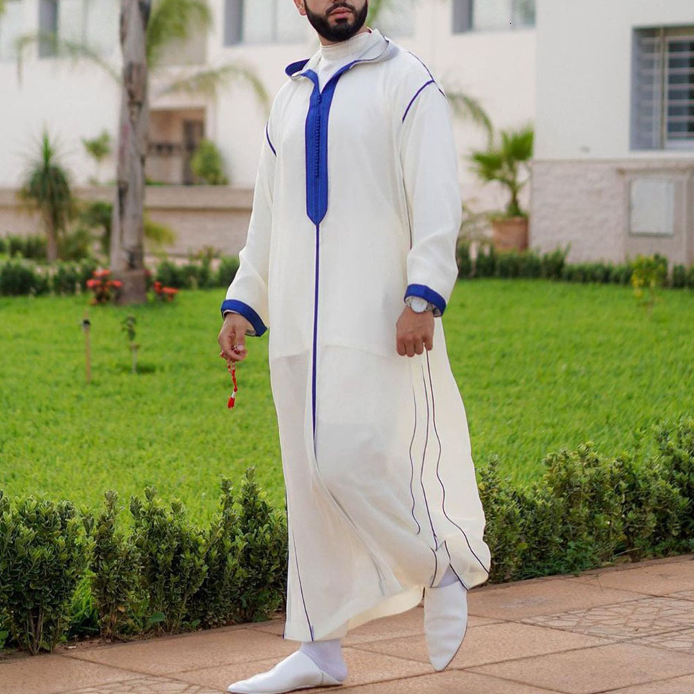 Designer Clothing Men's Long Robe Fashion Casual Wear Arab Muslim Printed Men's Long Robe Slim Fit Men's Muslim Long Robe Shirt