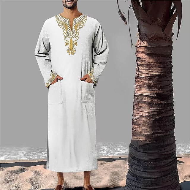 Designer Clothing New Muslim Arab Clothing Dubai Saudi Men's Embroidered Robe Product 2025 New