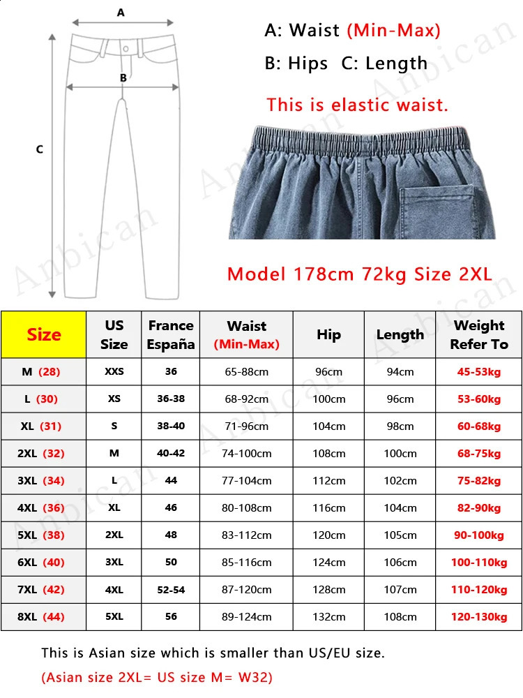 Big Size Mens Jogger Jeans 6XL 7XL 8XL Streetwear Black Blue Casual Denim Cargo Pants Stretch Cotton Taper Jeans Baggy Trousers 250519