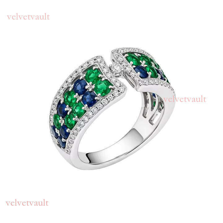 S pure silver unisex ring rhodium plated Diopside classic wedding engagement party inlaid gift