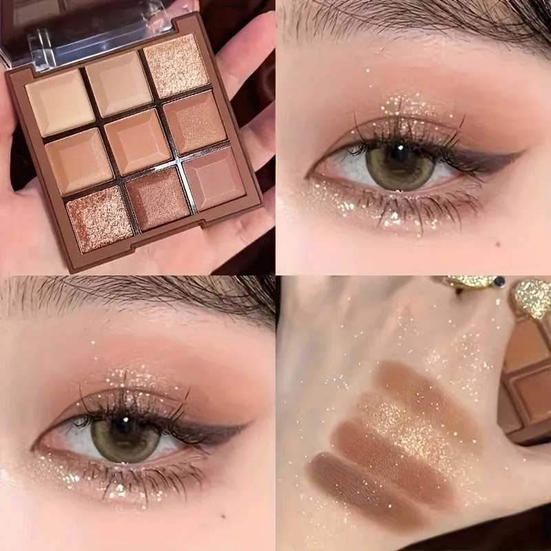 9 Colors Mocha Chocolate Long Lasting Shimmer Waterproof Matte Pearly Glitter Eyeshadow Palette CosmeticsXJ250520