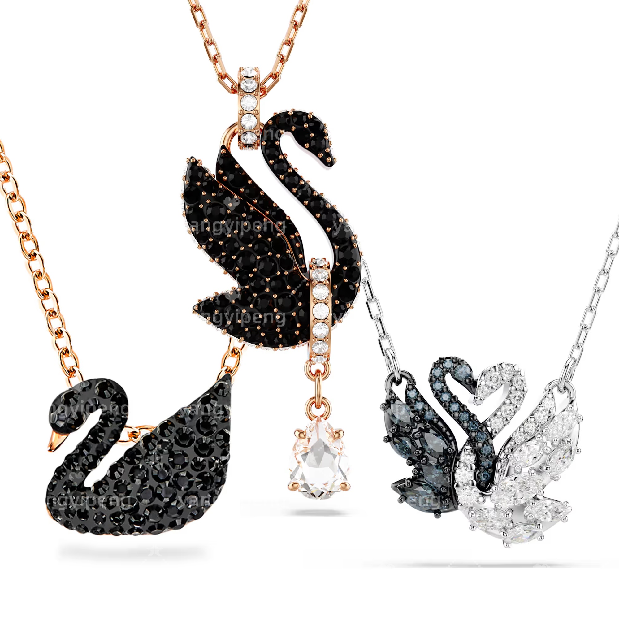 designer necklace Beating heart Swan Necklace 14K Gold INS Style Necklace emotional Gift Jewelry for Women luxury necklace 01