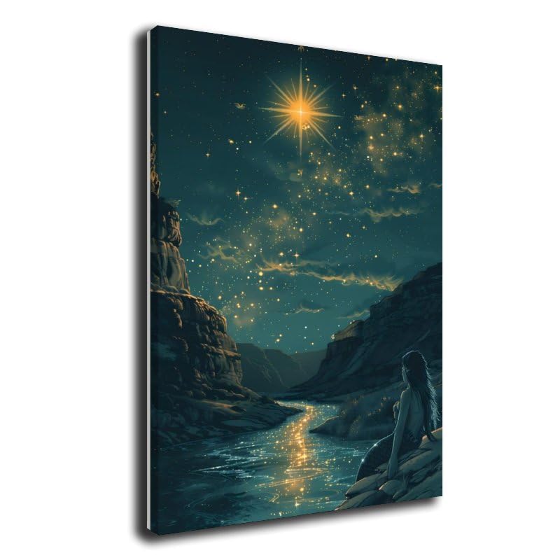 Generic Mermaid Canvas Poster Wall Art Decor Print Picture Paintings for Living Room Gift ForBedroom Decoration 08x12inch(20x30cm), Frame-style