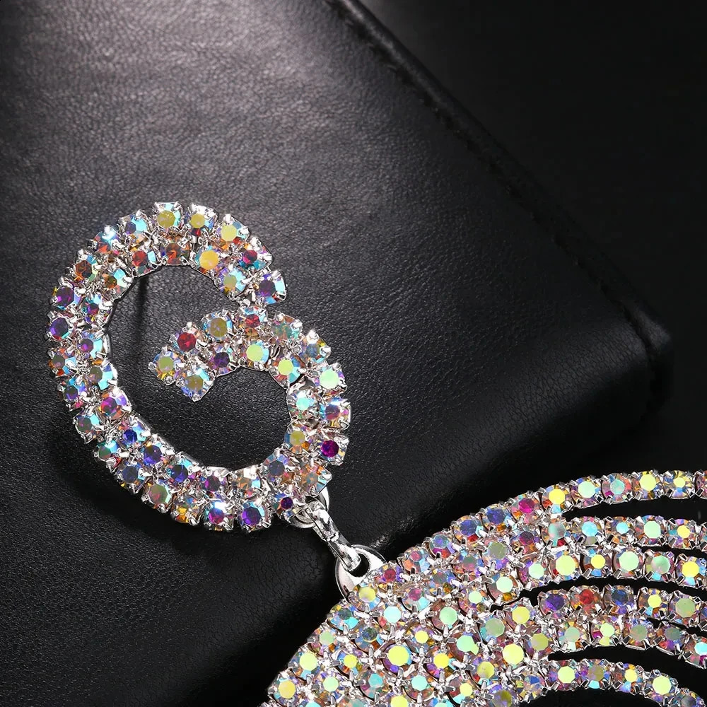 Personality AB Color Large Hoop Earrings Gift Exaggerated Multi Layer Circle Drop Earrings Drag Queen Jewelry Accessories 250519