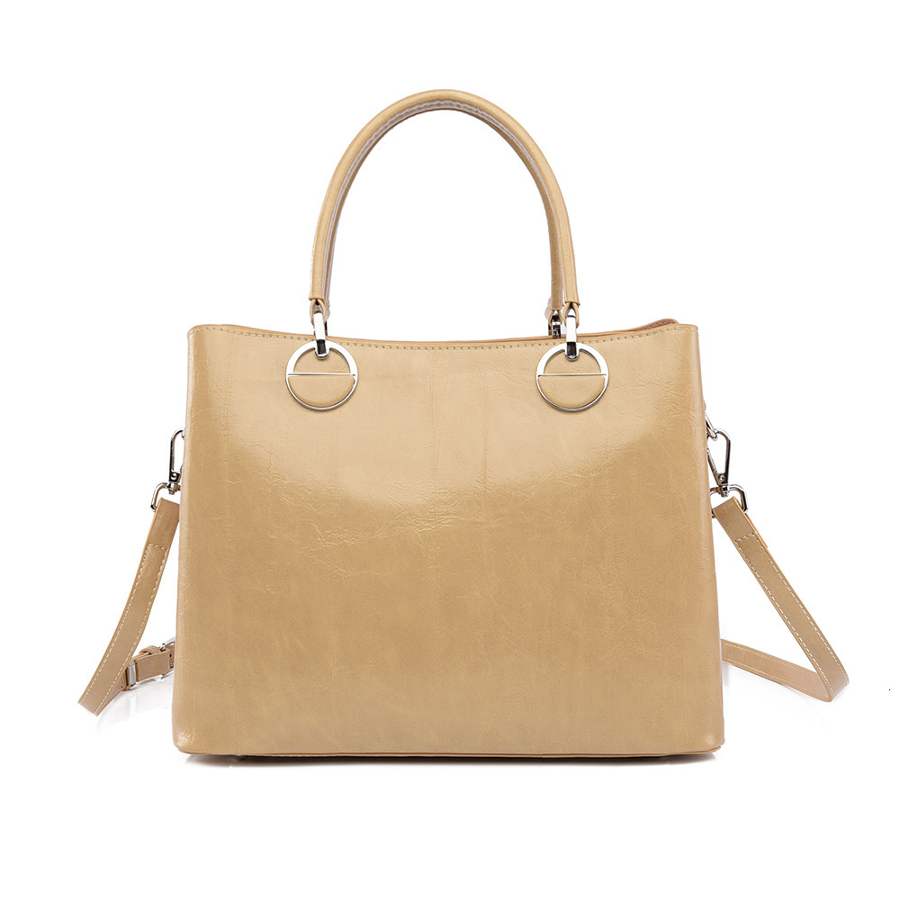 Free Shipping Designer Women's Handbag New Simple And Fashionable Commuting Bag Large Capacity Single Shoulder Oil Wax Leather High-end Business 