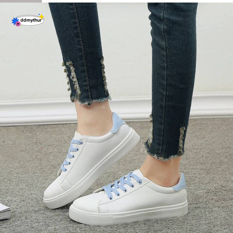 Women Sneakers 2024 Fashion Breathble Vulcanized Pu Leather Platform White Lace Up Casual Shoes Zapatos Mujer ddmythur