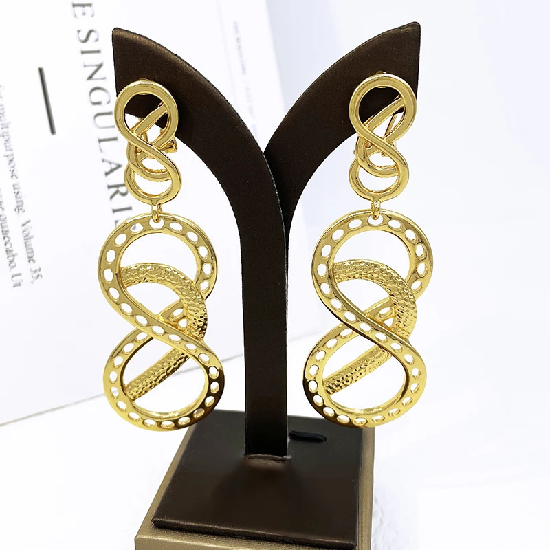 Big Earrings For Women Fashion Jewelry Elegant Drop Earrings 18K Gold Plated Wedding Party Accessories Trending 250520