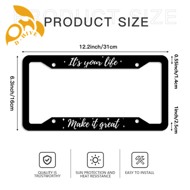 Free Shipping designer customized Exterior Accessories License Plate Frames Four holes printing black fashion