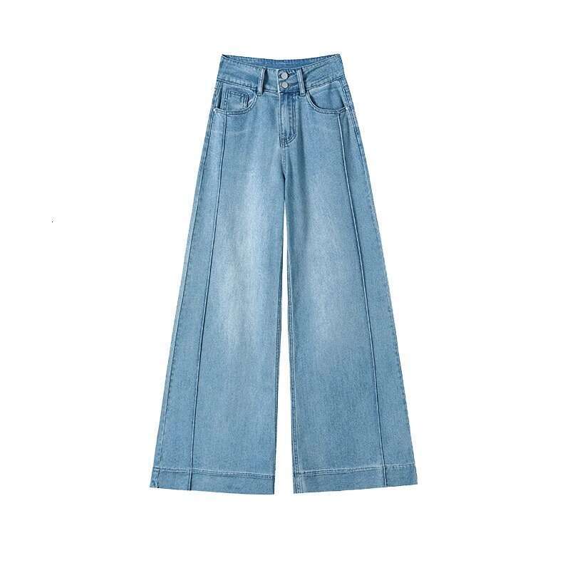 Loose wide leg jeans for women 2025 new spring outfit, double button high waisted three-dimensional splicing small micro flared pants