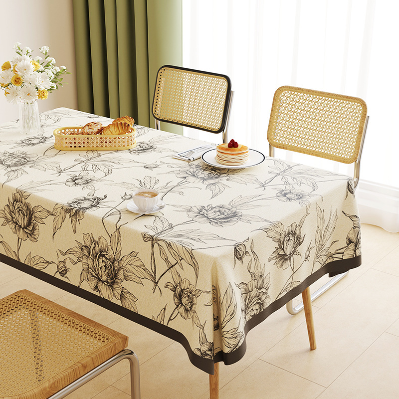 T0470 new lambskin printed tablecloth light luxury atmosphere tablecloth waterproof and oil-proof washable coffee table cloth heat insulation