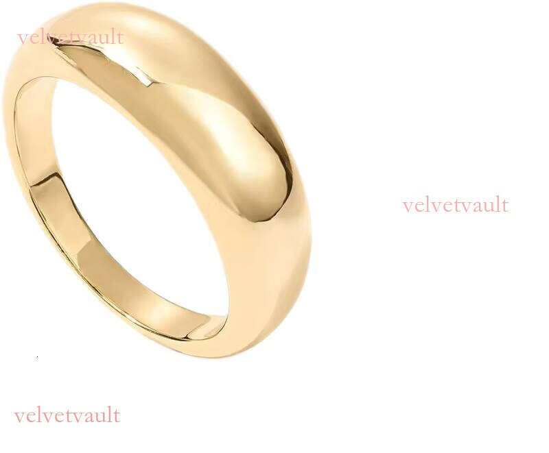 14k gold-plated women's statement dome heavy ring platinum stamp stackable engagement metal eternal fashion gift