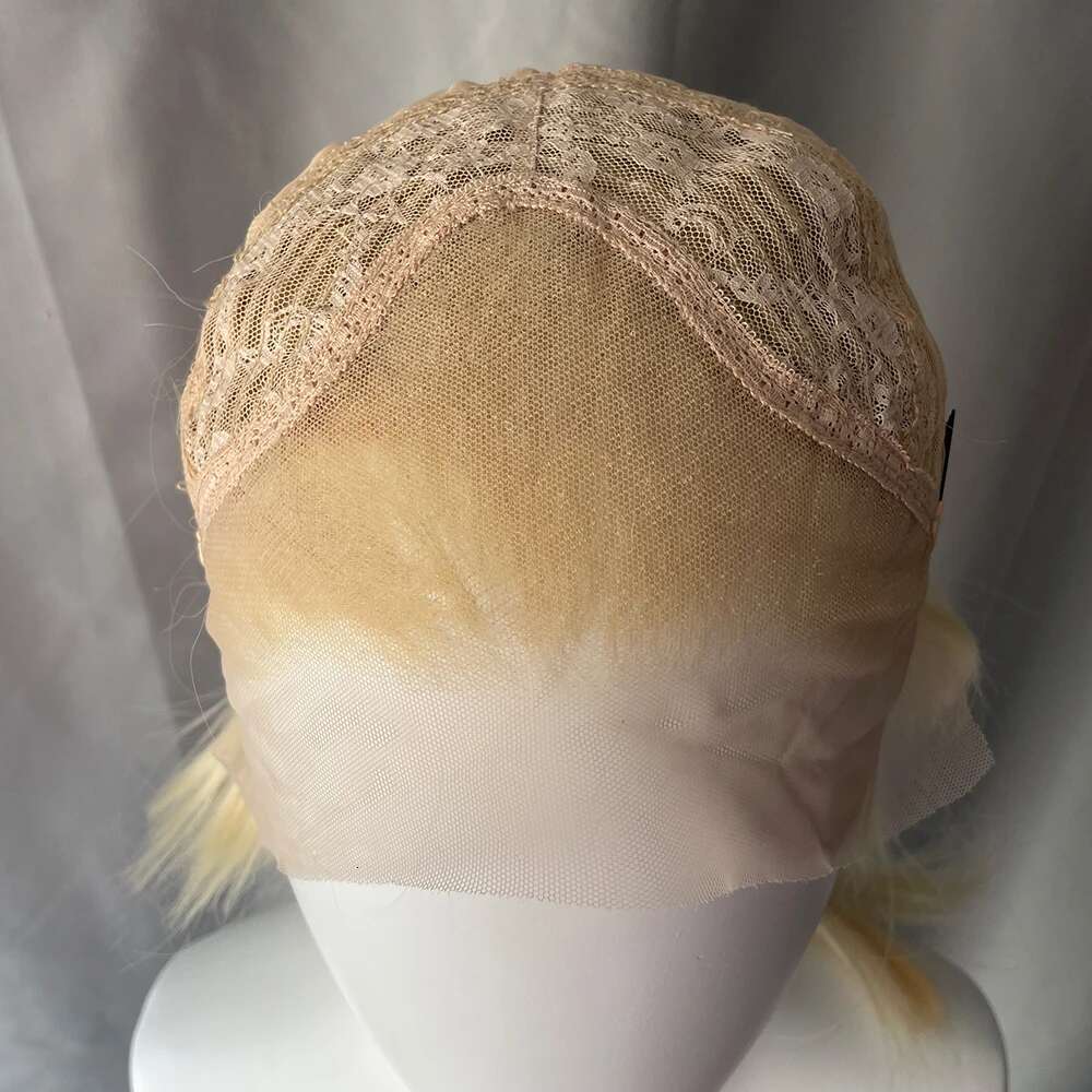613 Blonde 13X4 Synthetic Lace Front Women Shoulder Length Mullet Cosplay Wigs for Men Half Hand Tied Glueless Natural