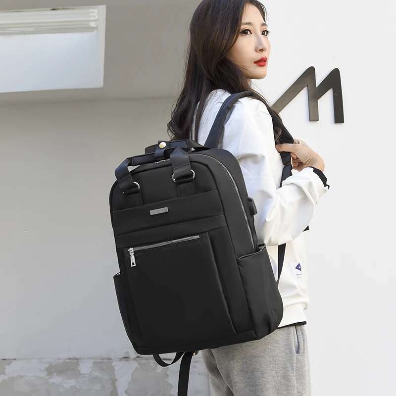 Women & Men Waterproof Backpack USB Charging Solid Oxford Fabric College School 15 Inch Laptop Bag New Designer Travel Backpacks